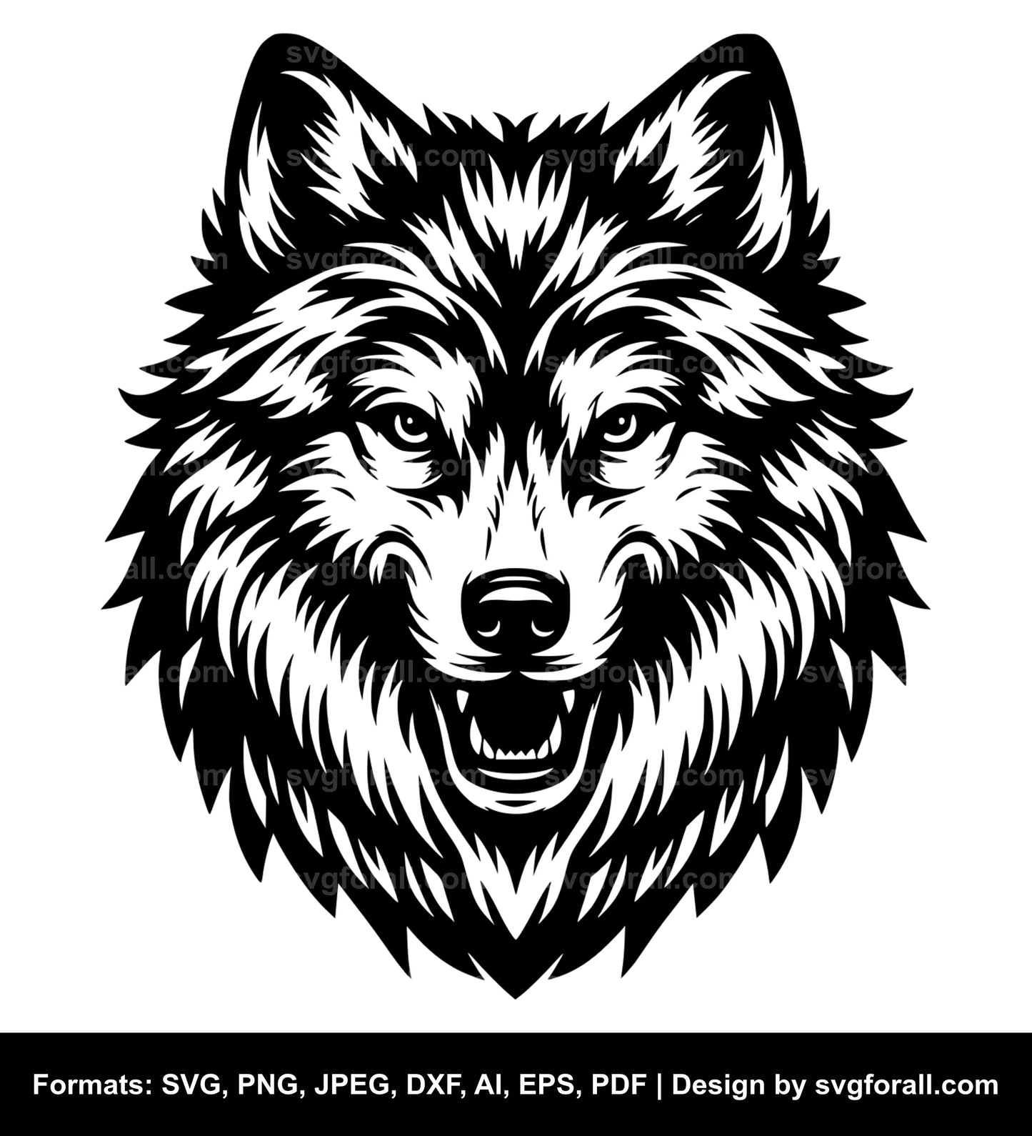 Wolf Head Black SVG