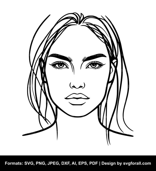 Woman Face Clipart SVG