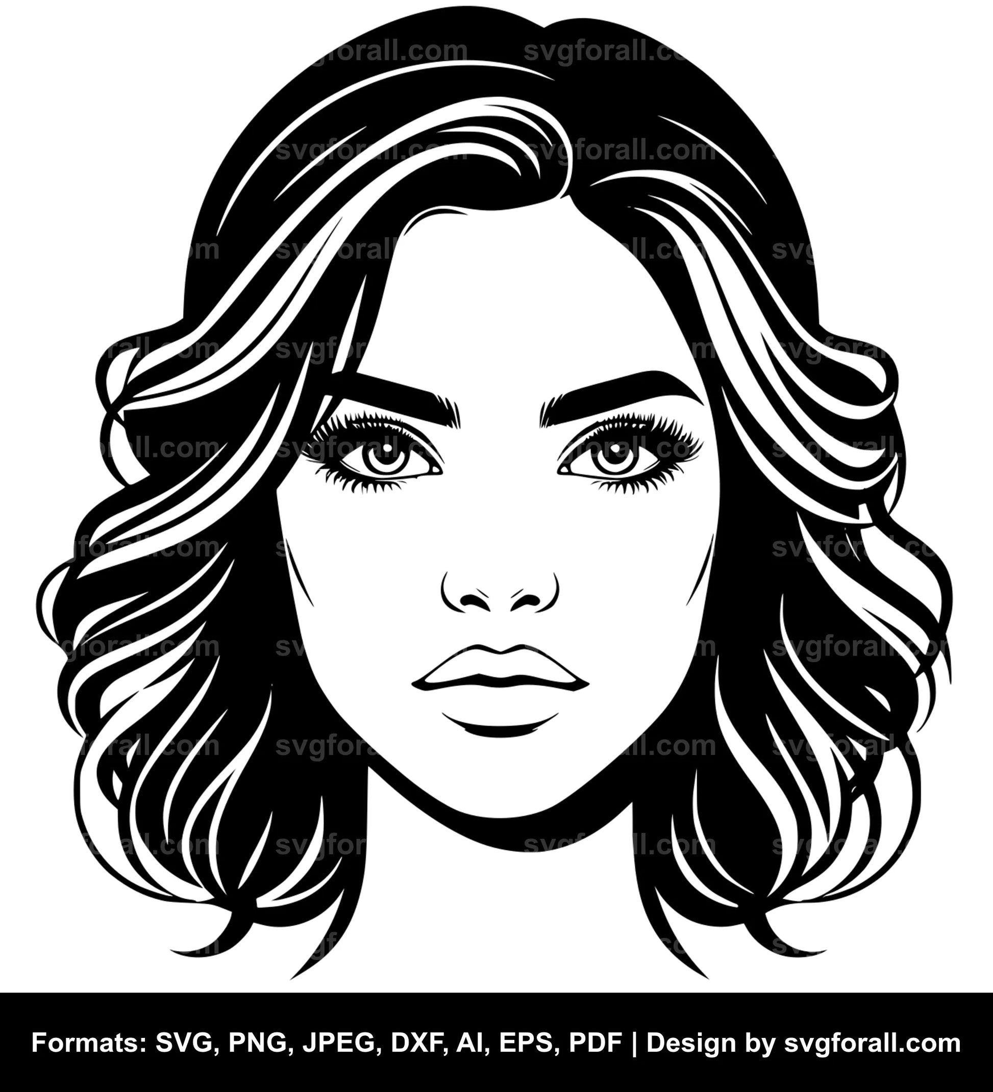 Woman Face Cricut SVG