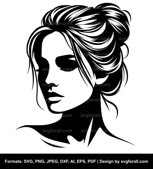 Woman Face SVG