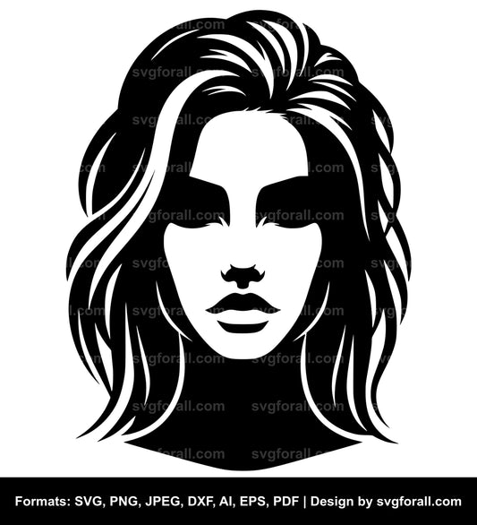 Woman Face SVG PNG