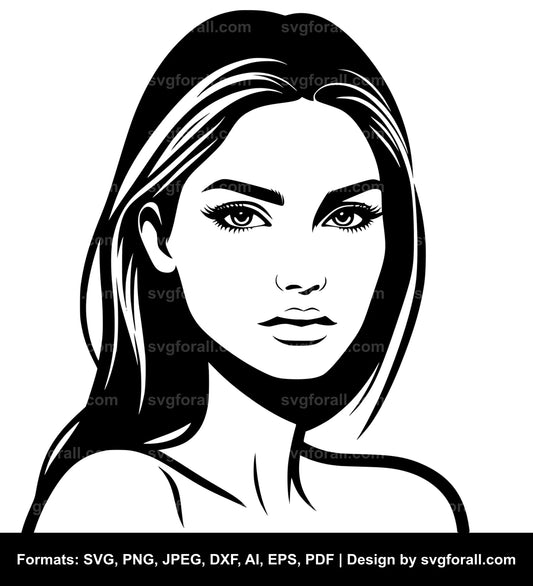 Woman Face SVG Vector