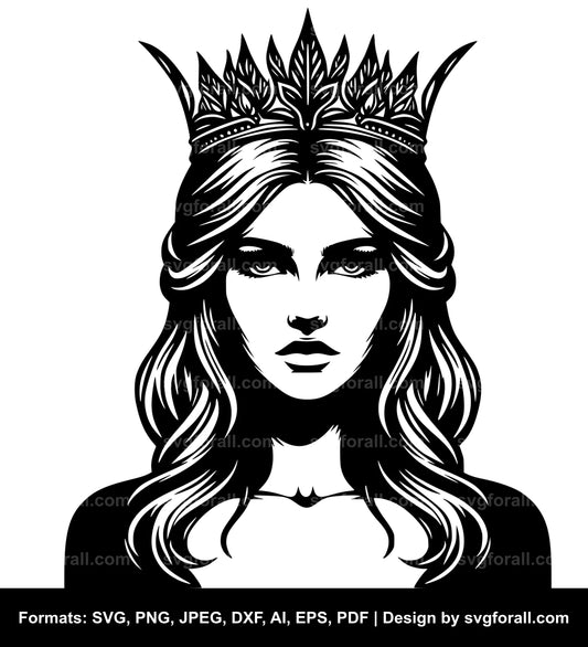 Woman With Crown SVG File