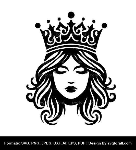 Woman With Crown SVG PNG