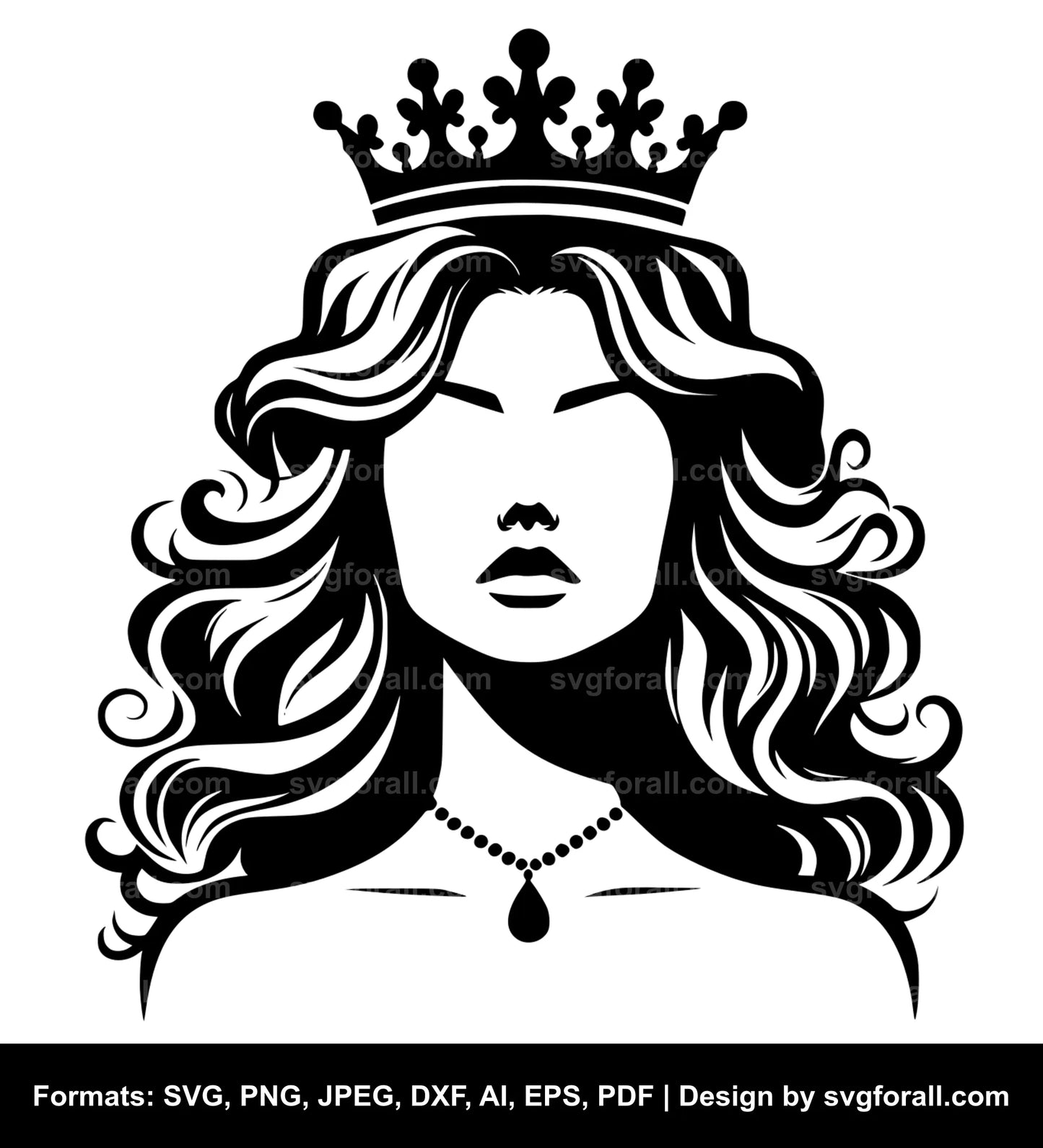 Woman With Crown Vector SVG