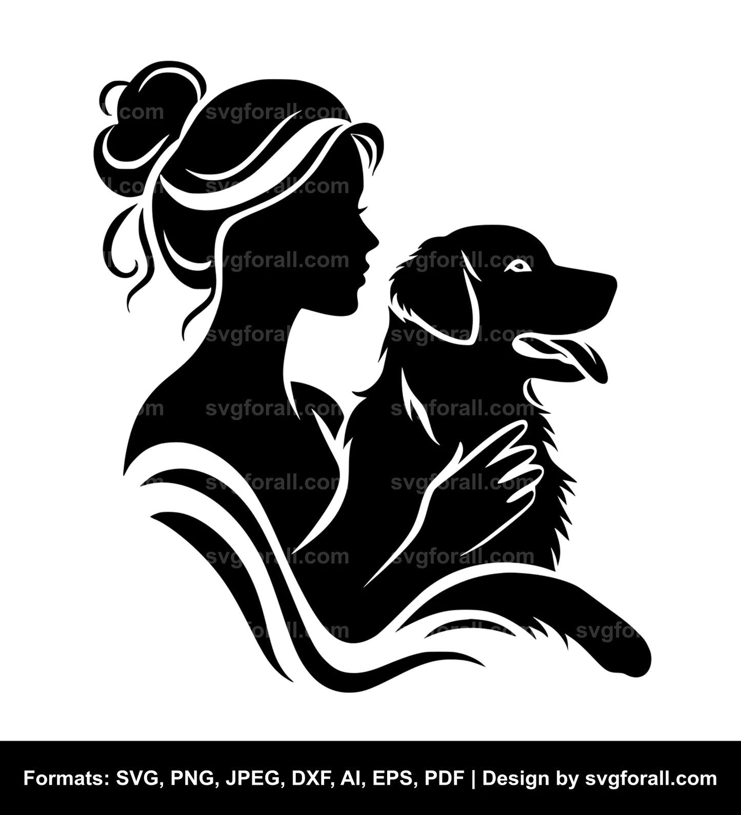 Woman With Dog SVG