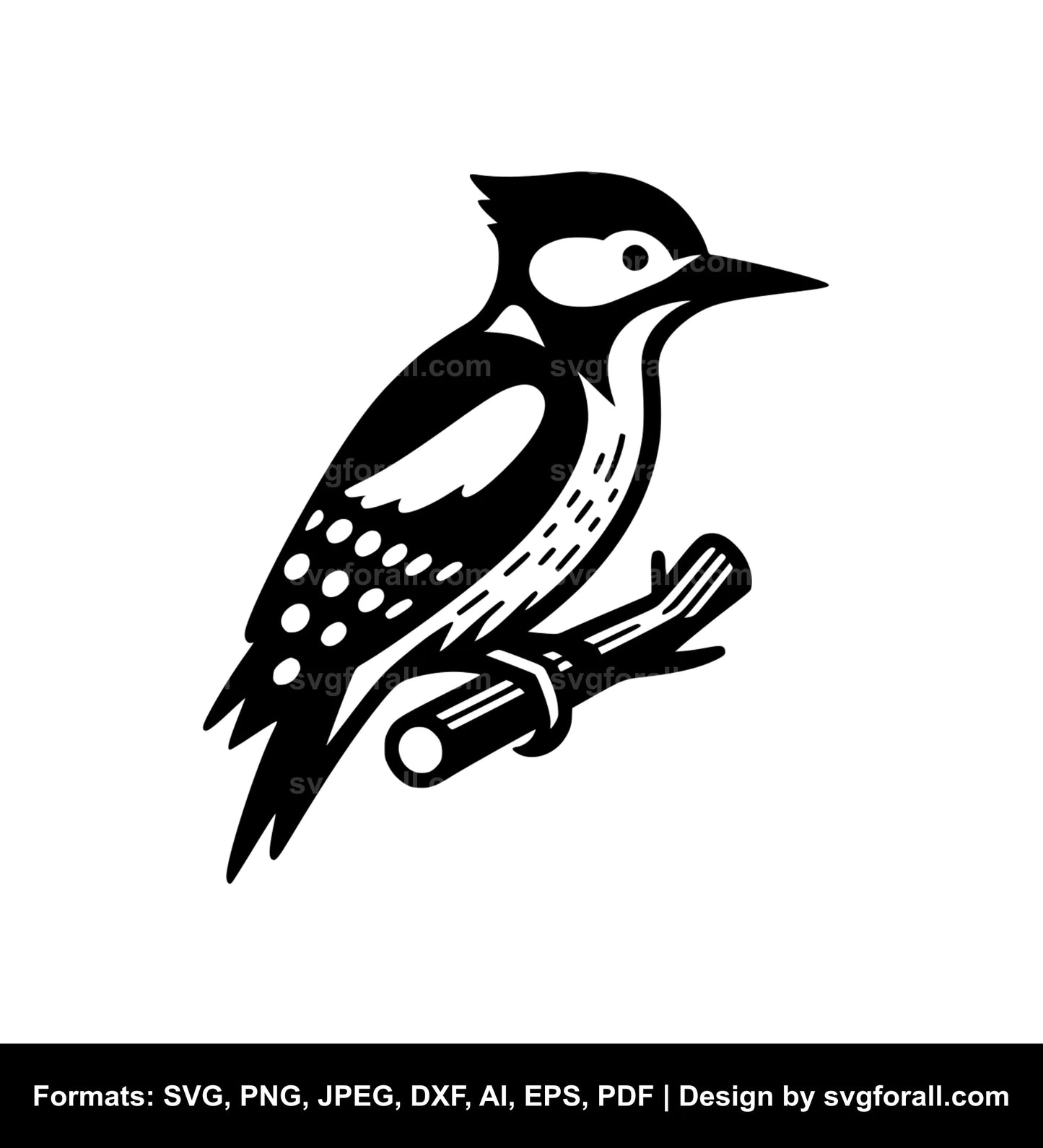 Woodpecker Black SVG