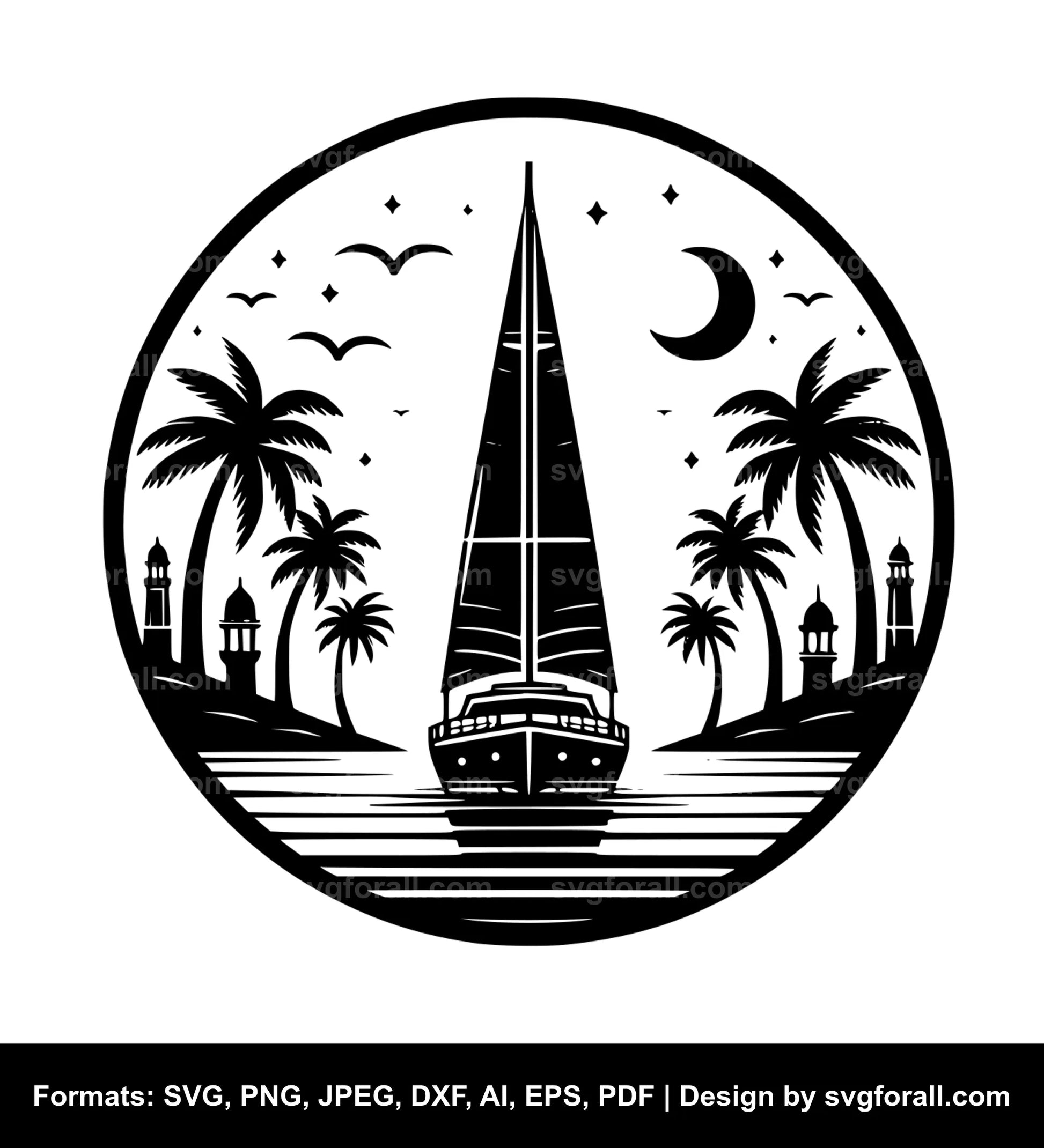 Yacht SVG PNG