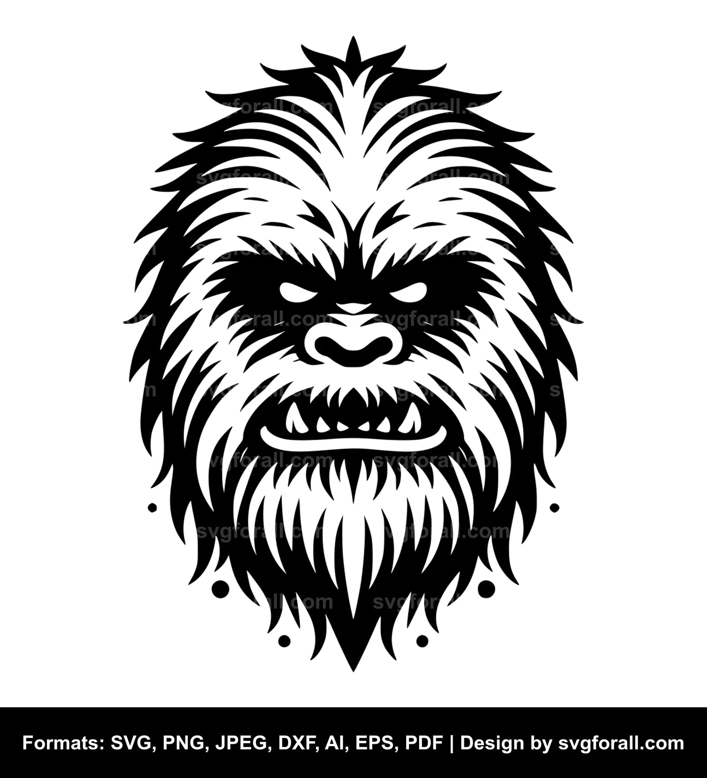 Yeti Face Clipart SVG