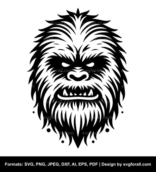 Yeti Face Clipart SVG