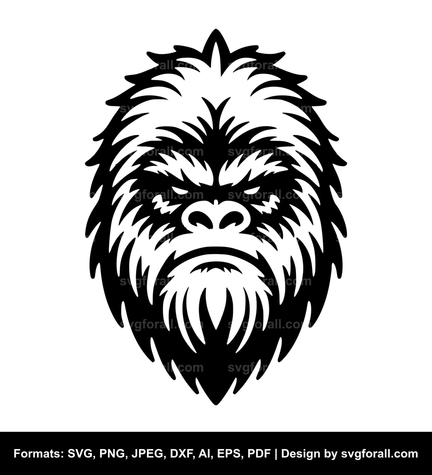 Yeti Face SVG Clipart