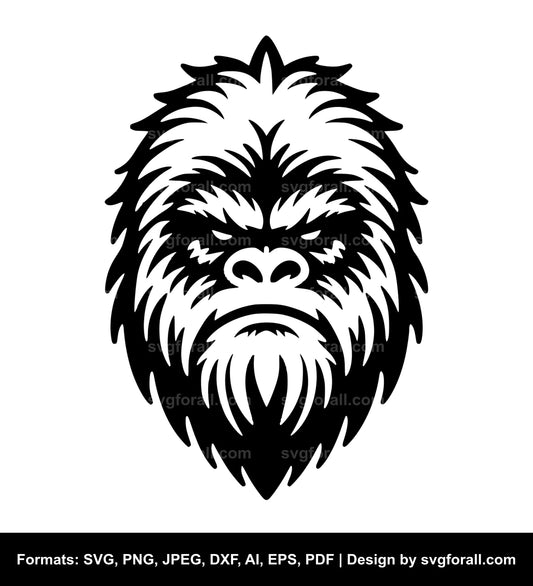 Yeti Face SVG Clipart