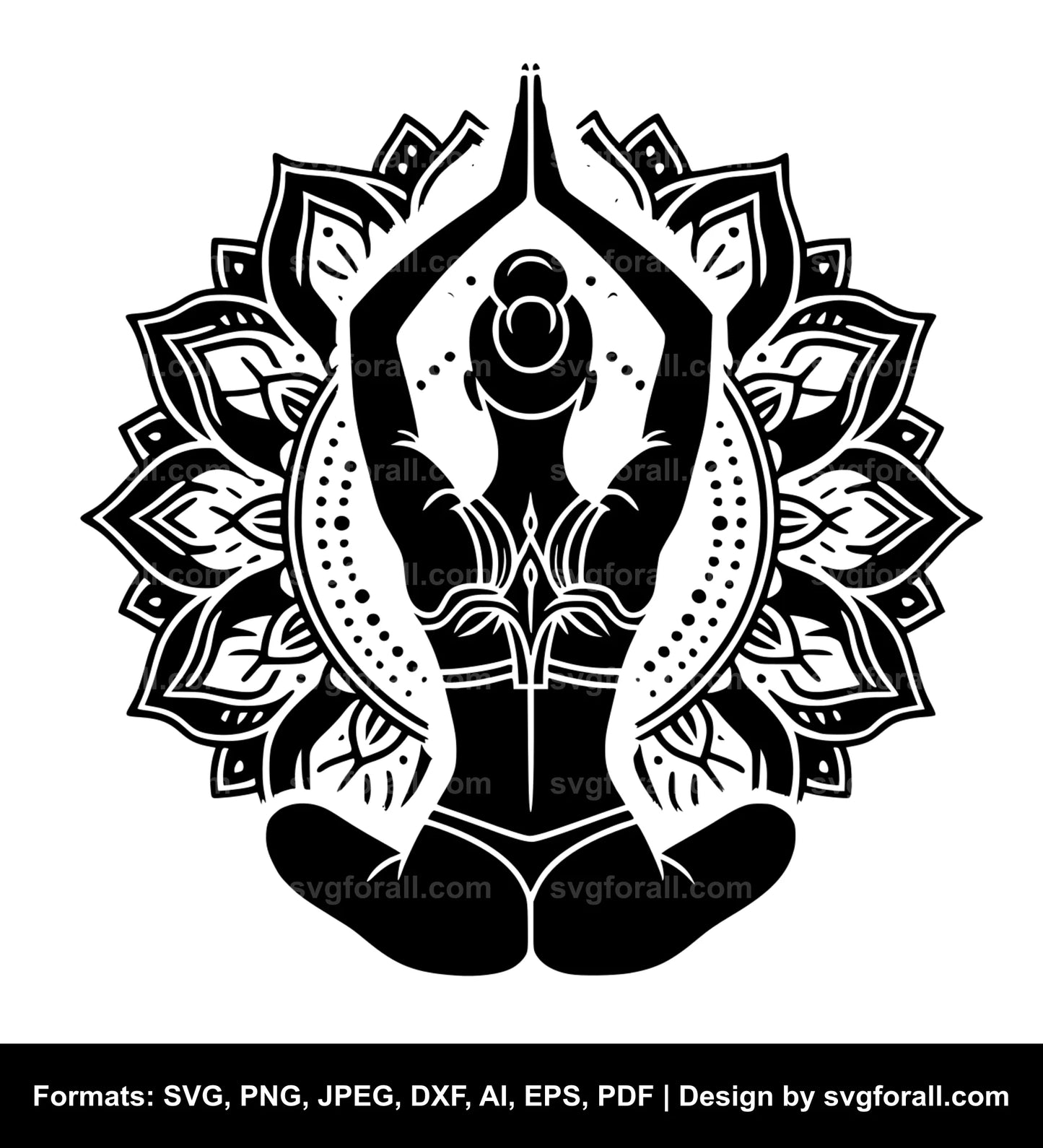 Yoga Girl Black SVG