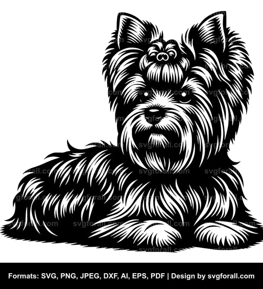 Yorkshire Terrier Dog Black SVG