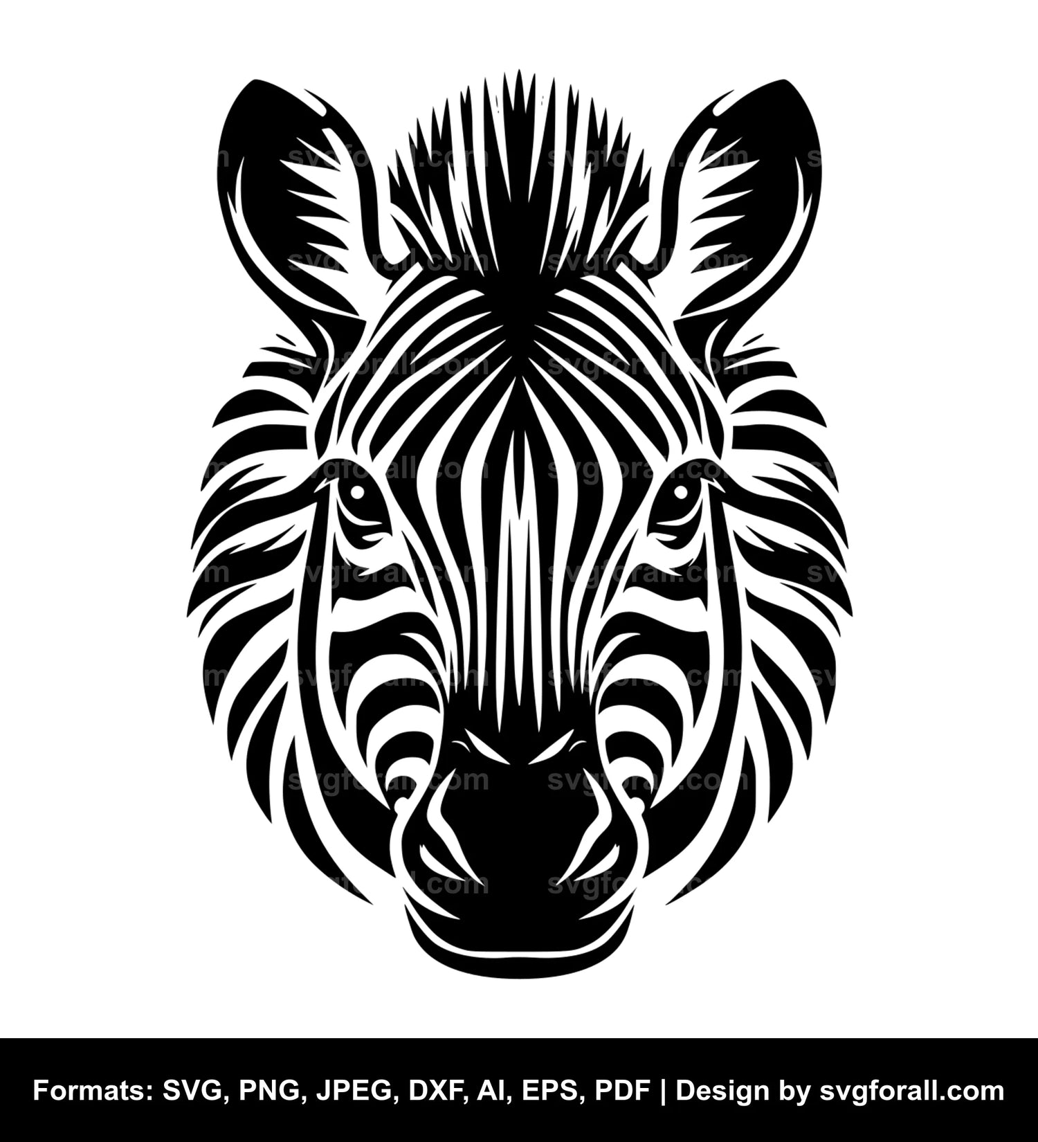 Zebra Face SVG Cut File