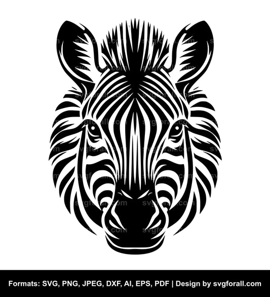 Zebra Face SVG Cut File