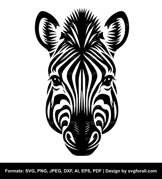 Zebra Face SVG Design