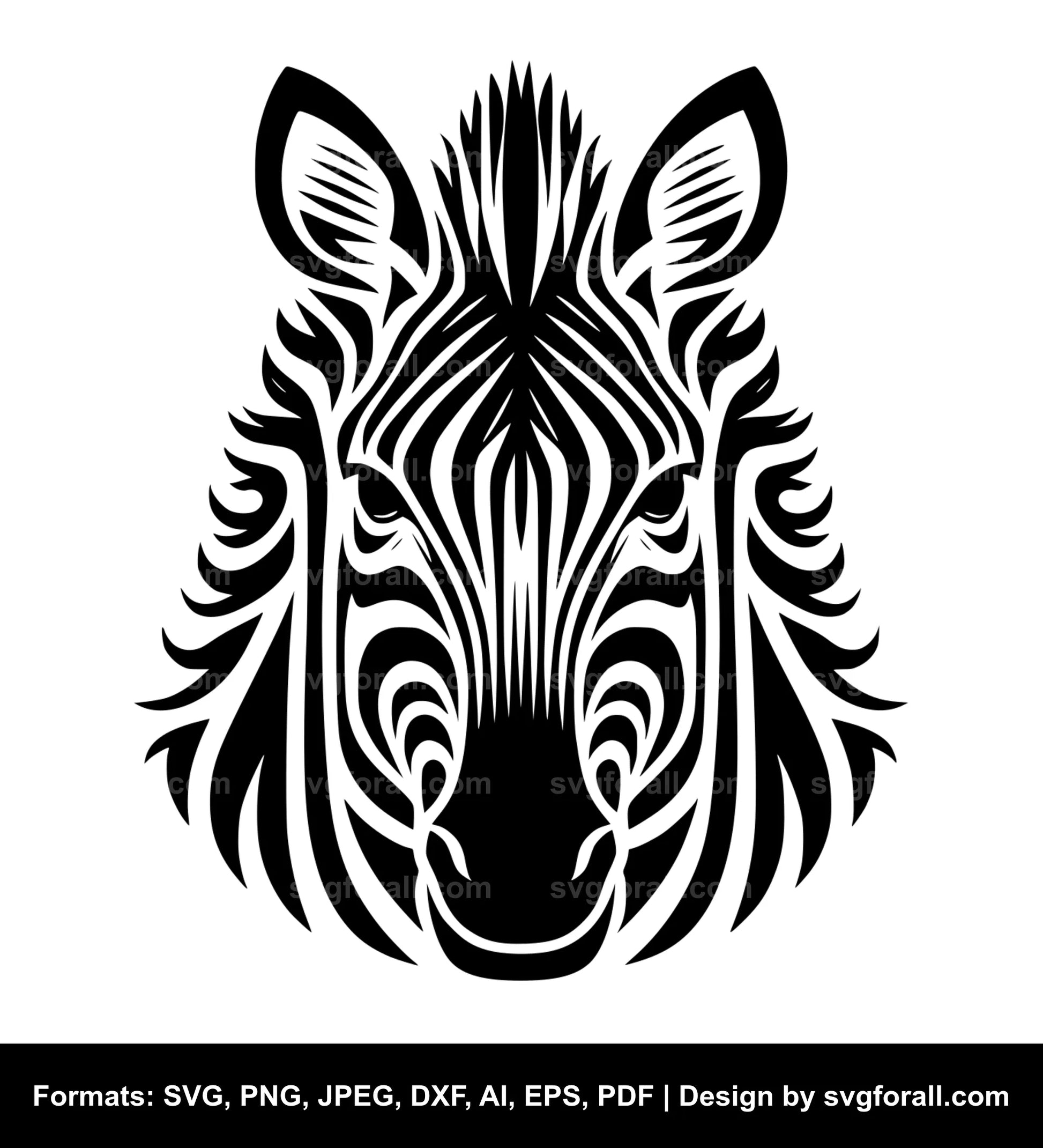 Zebra Face Vector SVG