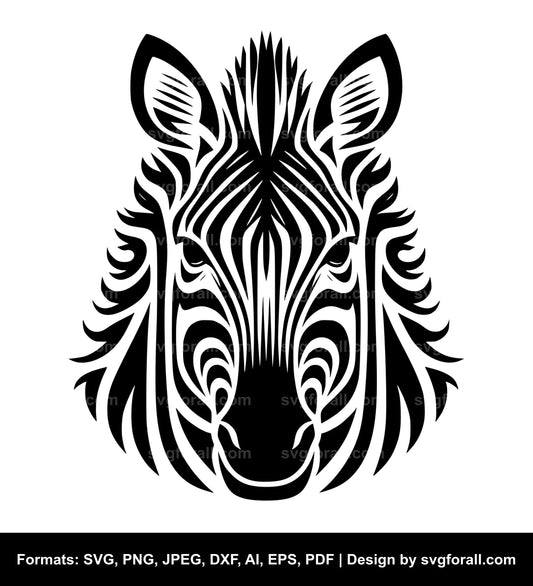 Zebra Face Vector SVG