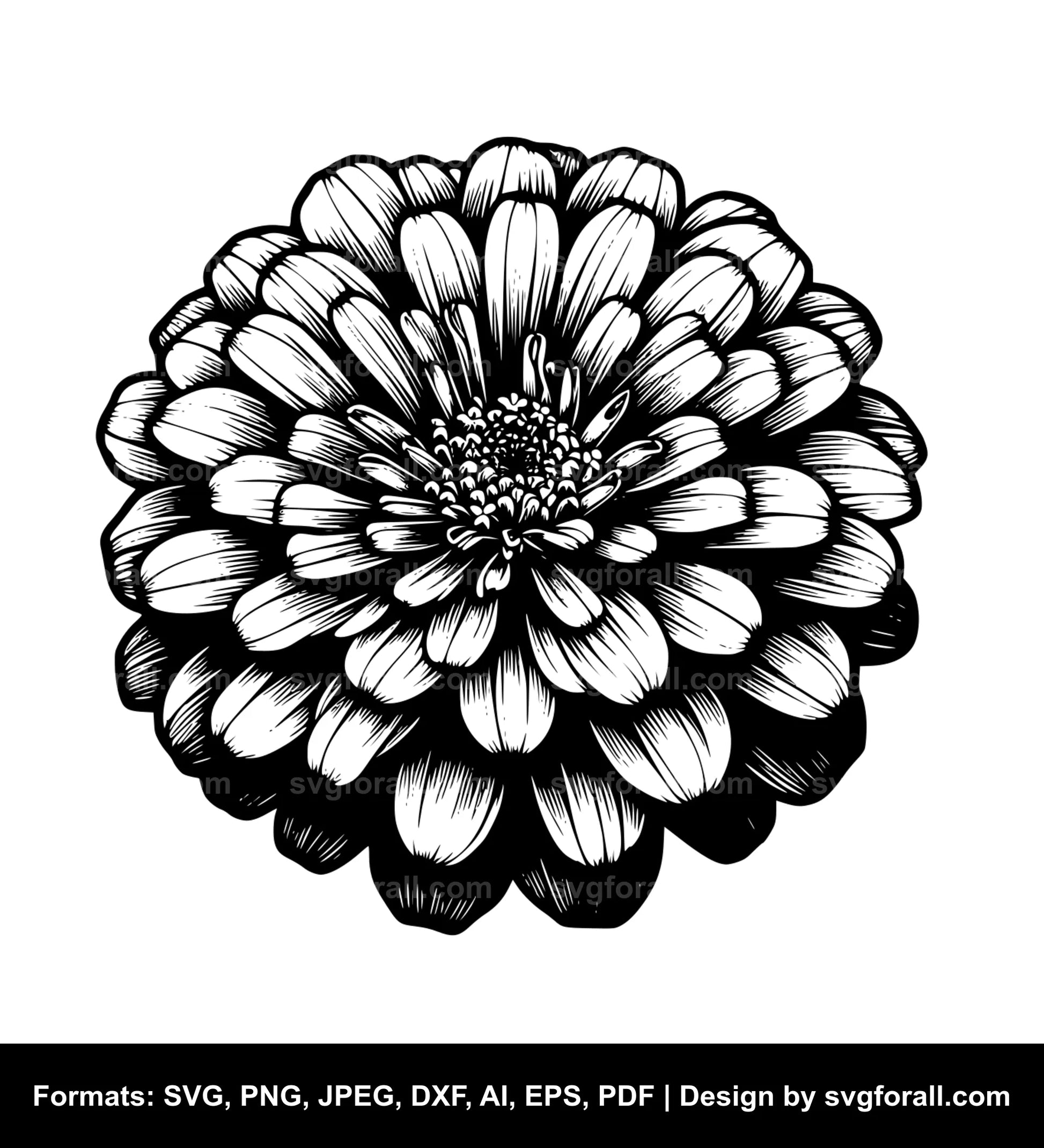 Zinnia Flower SVG File