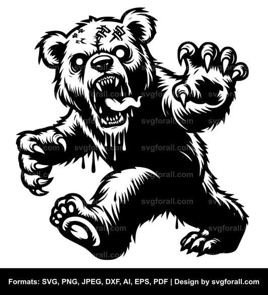 Zombie Bear SVG Vector