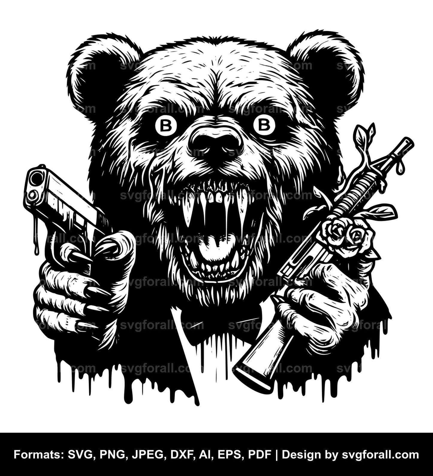 Zombie Bear Vector SVG